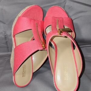 Michael Kors Pink Wedge Sandals